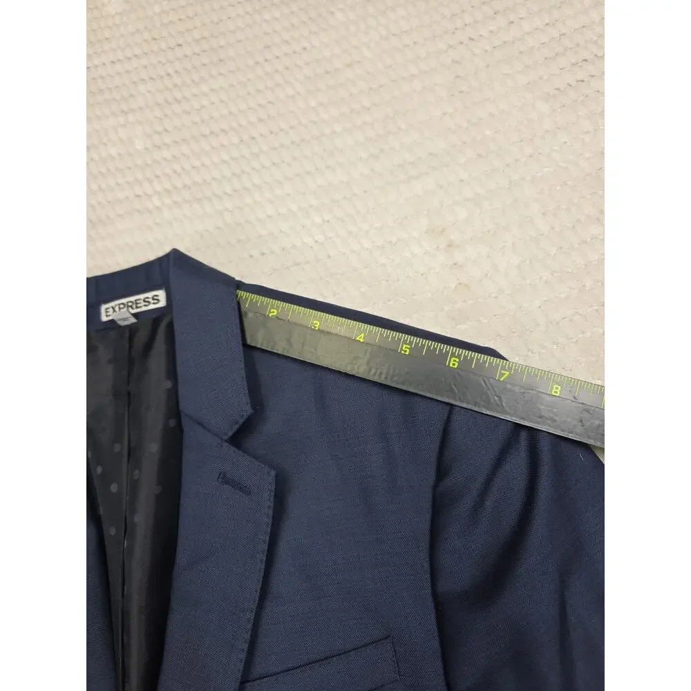 Express Suit Mens Blazer 36 Short Pants 29 X 32 Photographer Fitted Blue